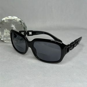 🐼 3/$25 large statement black reading sunglasses +1.50